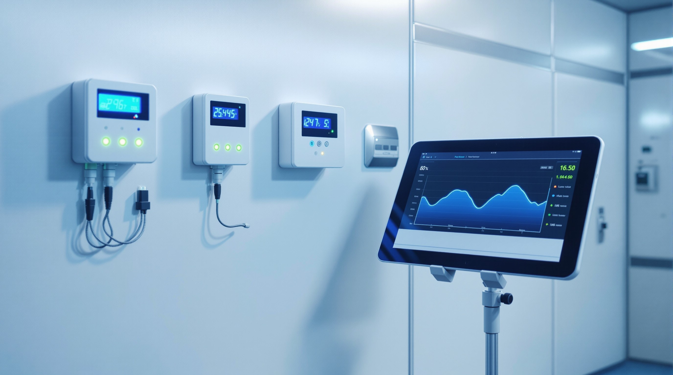 IoT-Monitoring Gerät in Pharma-Laborumgebung